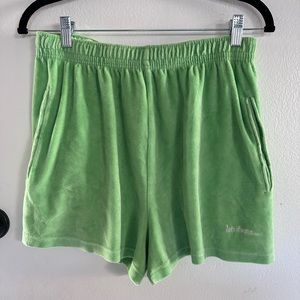 Urban outfitters iets frans green velour shorts